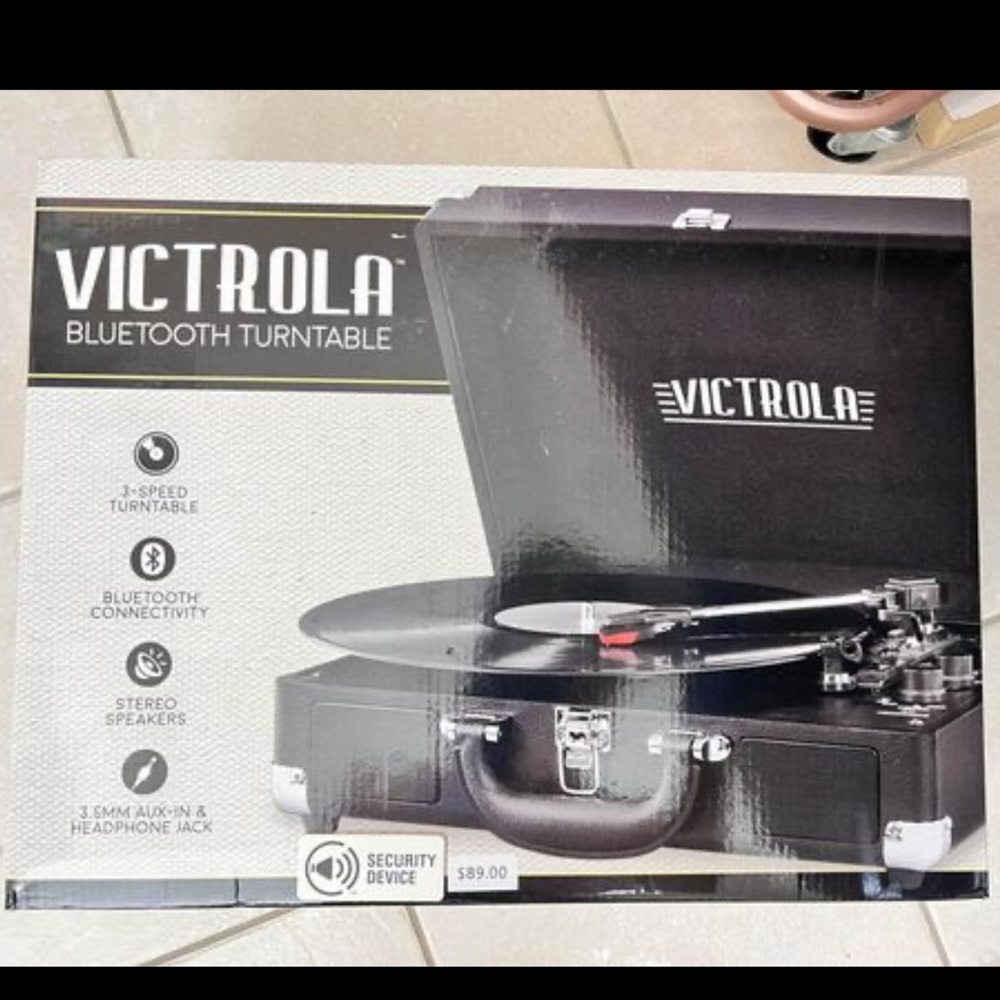 Victrola Vintage Bluetooth Suitcase Turntable with Built-In Stereo Speakers